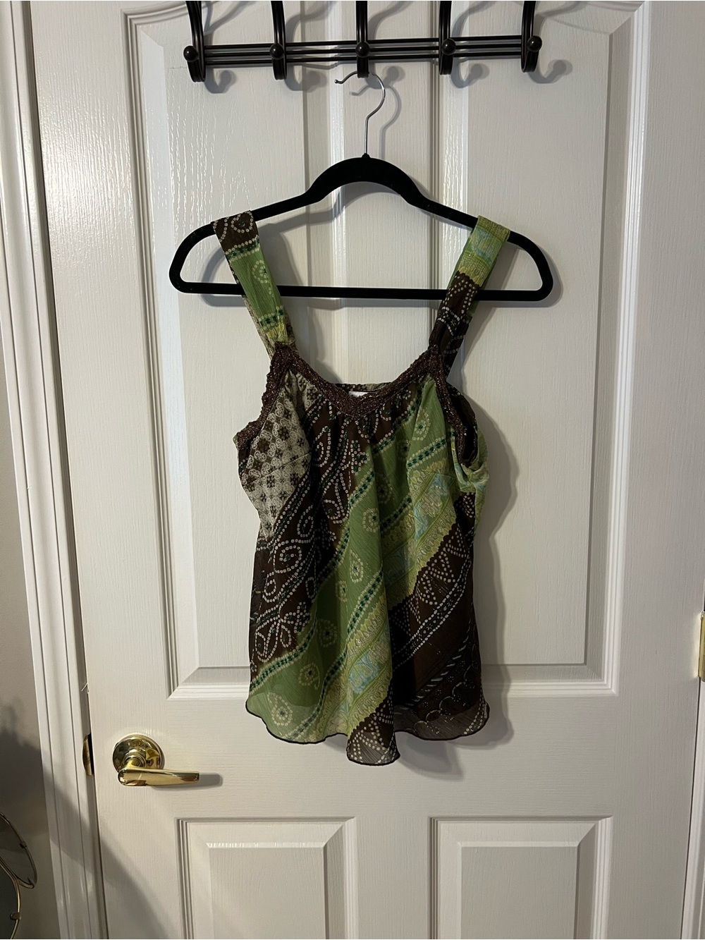 Vintage Y2K Apt. 9 Green and Brown Tank Top